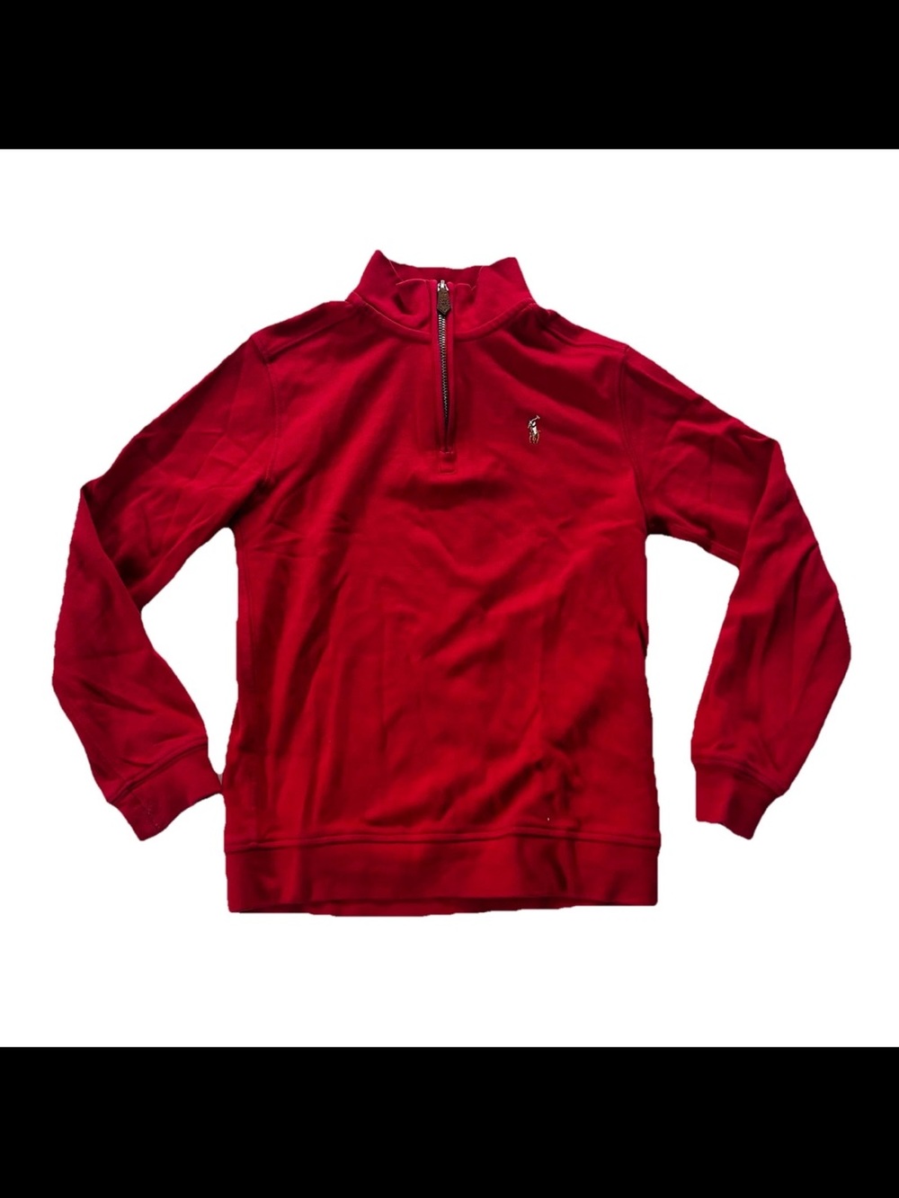 Polo Ralph Lauren Red Quarter Zip Pullover Sweater Youth Boys 7 Preppy Classic